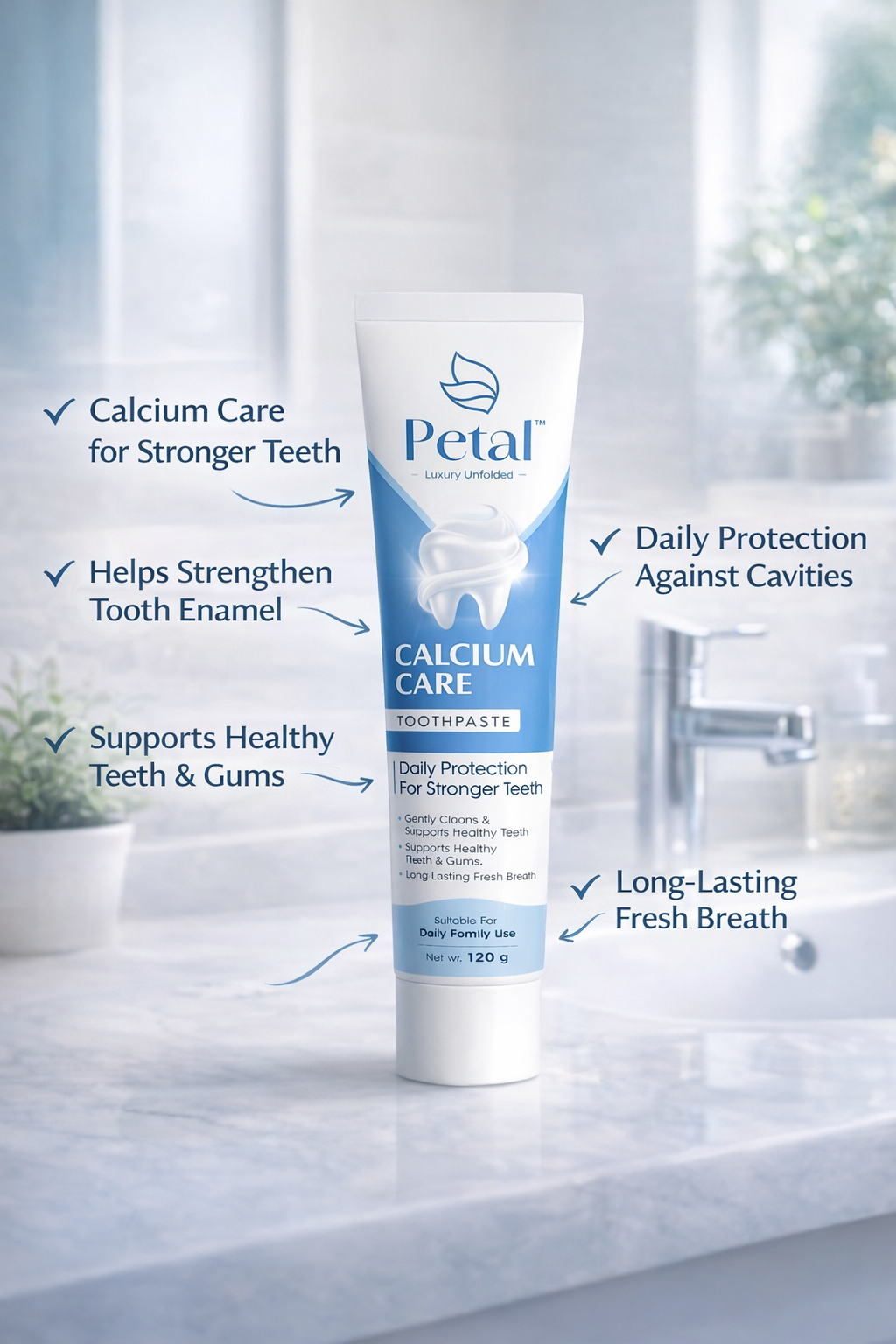 Petal Dental Super Saver Combo (3 Herbal Toothpaste + 3 Calcium Toothpaste)
