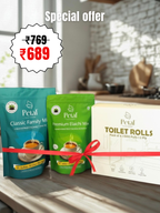 Petal Value Combo (500g Classic family mix + 250g Premium Elaichi mix Tea | Toilet Rolls)