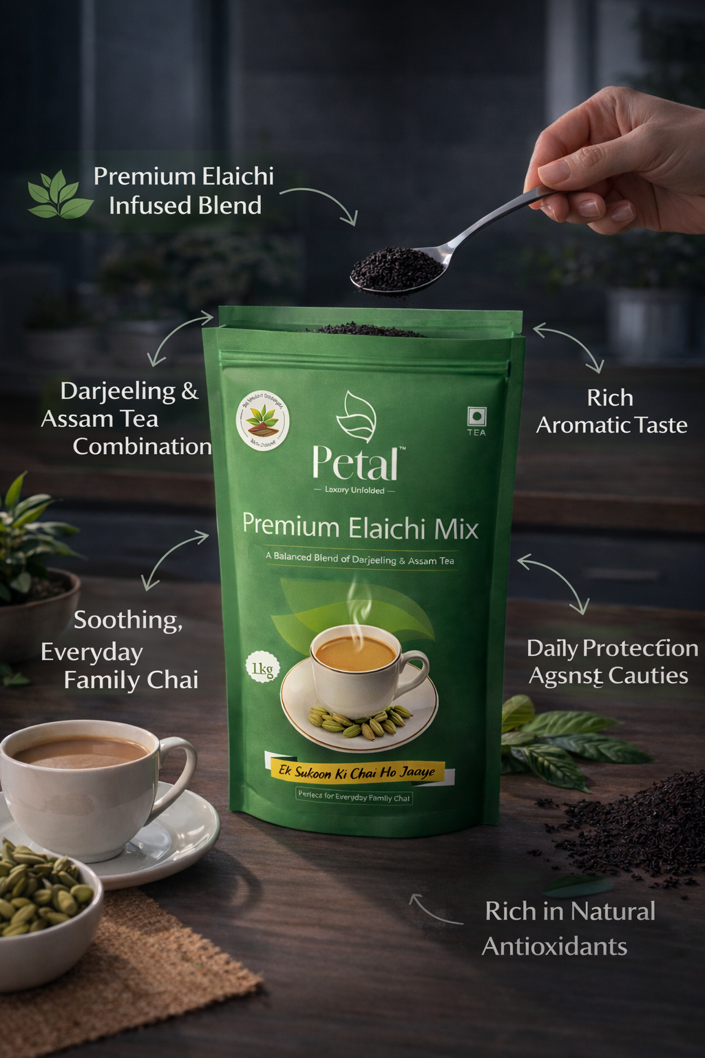 Petal Value Combo(250gm Classic+250 Gm Elaichi Tea & Dental care Duo)