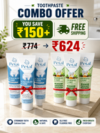 Petal Dental Super Saver Combo (3 Herbal Toothpaste + 3 Calcium Toothpaste)