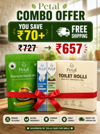 Petal Value Combo (Toilet Rolls | 250g premiumElaichi Tea | Oral care Duo)