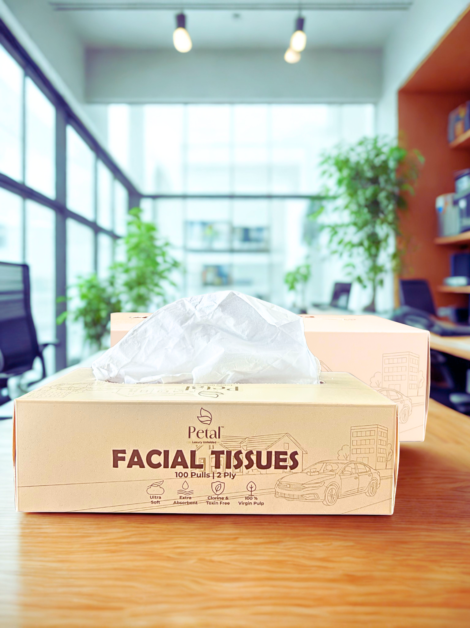 Petal Premium Facial Tissues - Twin Pack