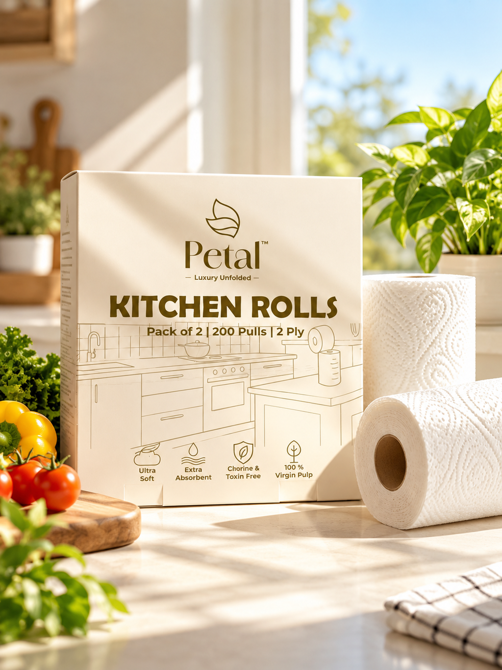 Petal Premium Kitchen Roll Duo
