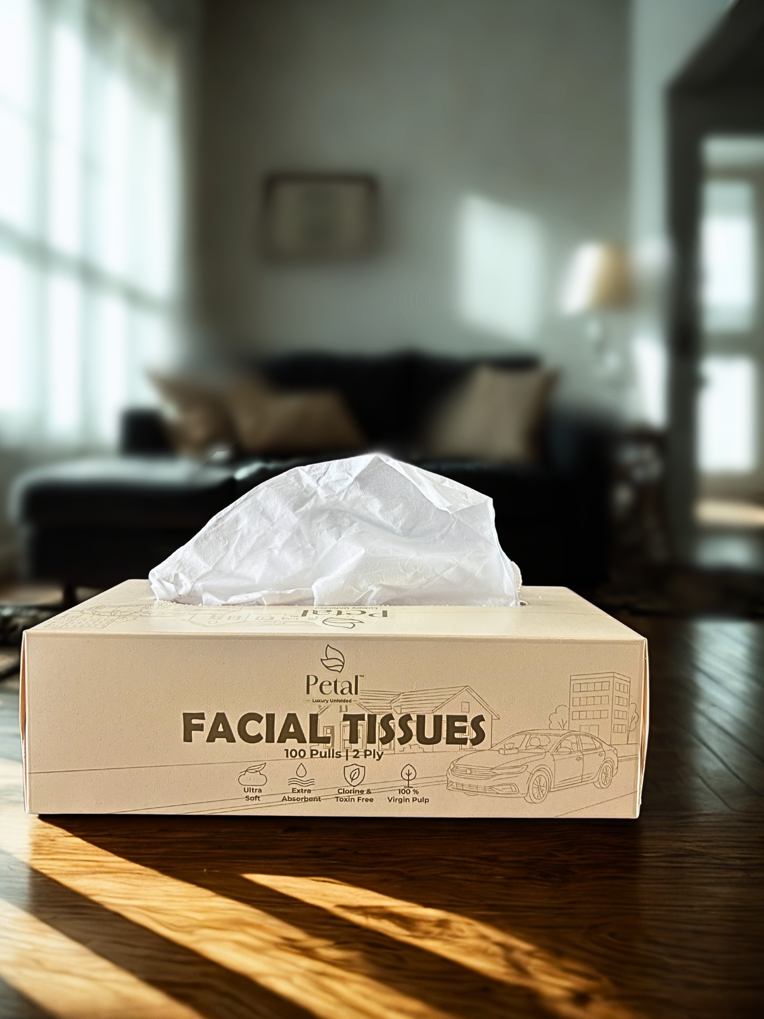 Petal Premium Facial Tissues - Twin Pack